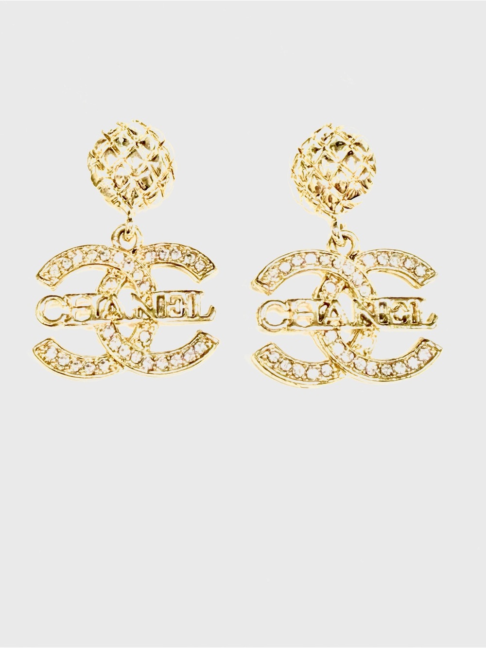 Gold-Tone Crystal Drop Earrings